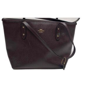 Coach Brown/Purple Leather Tote Handbag G2130-22987